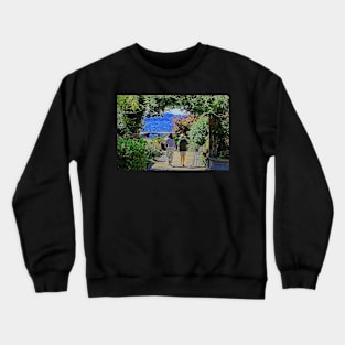 Two Women with Summer Hats - Painterly Photo Crewneck Sweatshirt